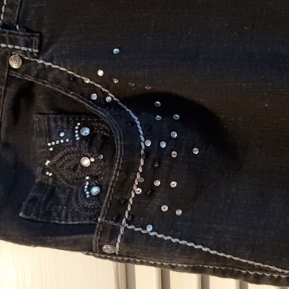 Lane Bryant Black Straight Leg Jeans with Decorative Pockets Size 22 - Picture 3 of 6